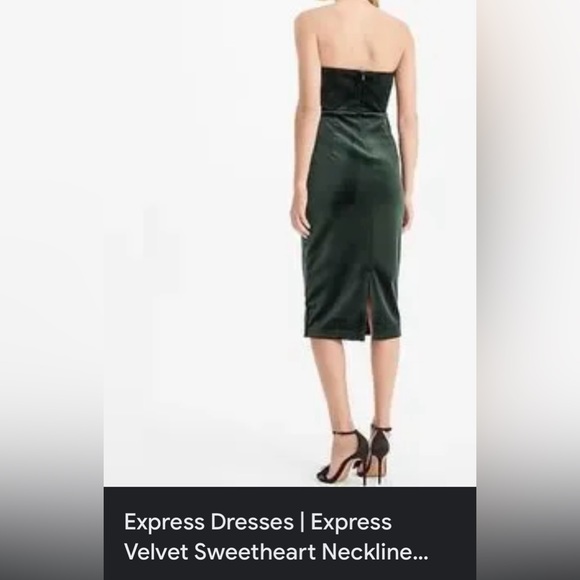 Express Dresses & Skirts - Express Velvet Sweetheart Neckline Strapless Midi Sheath Dress | Size: M #790925